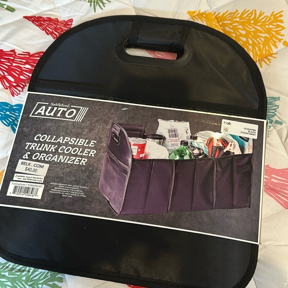 Collapsible trunk cooler and organizer